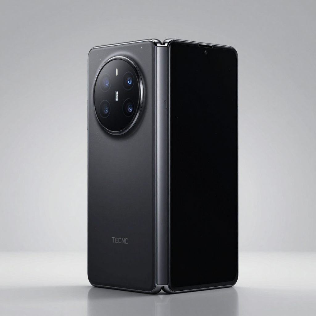 传音折叠屏系列外观展示，包括TECNO Phantom V Fold和Infinix折叠机型