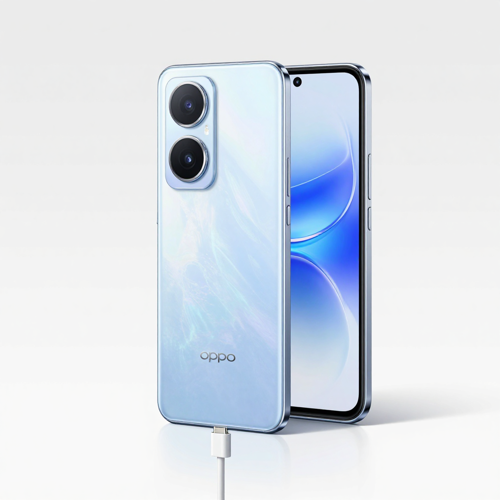 OPPO A58 手机外观展示，突出轻薄机身
