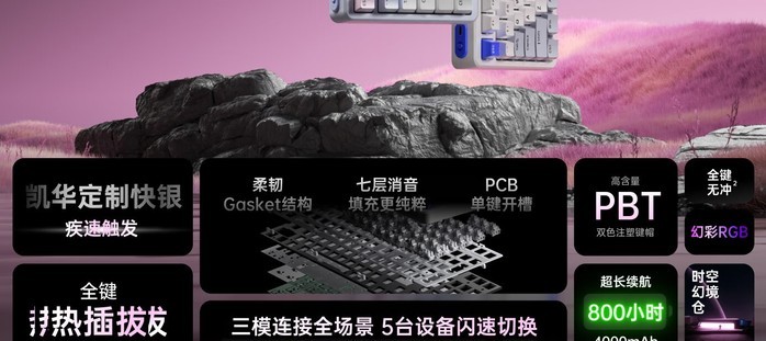 雷柏 雷柏V700 DIY-75 三模机械键盘 键盘产品图片