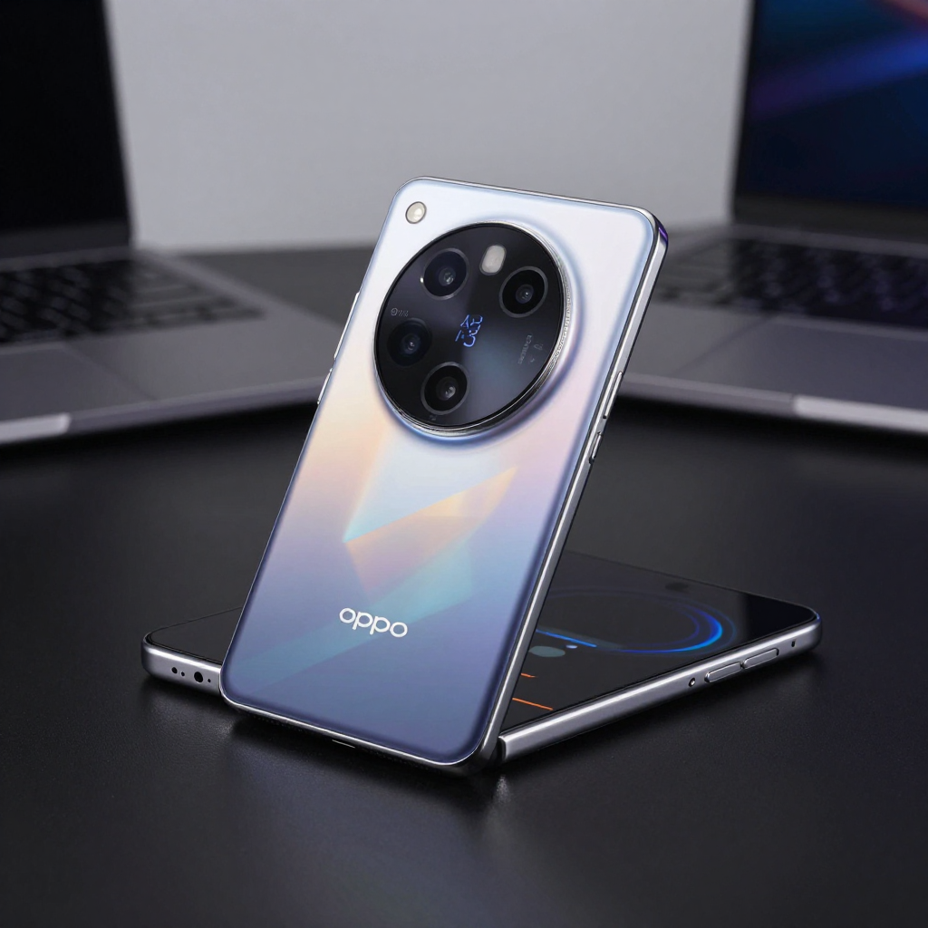 OPPO Reno13 展示其精致外观与人像拍摄效果，背景为城市街拍