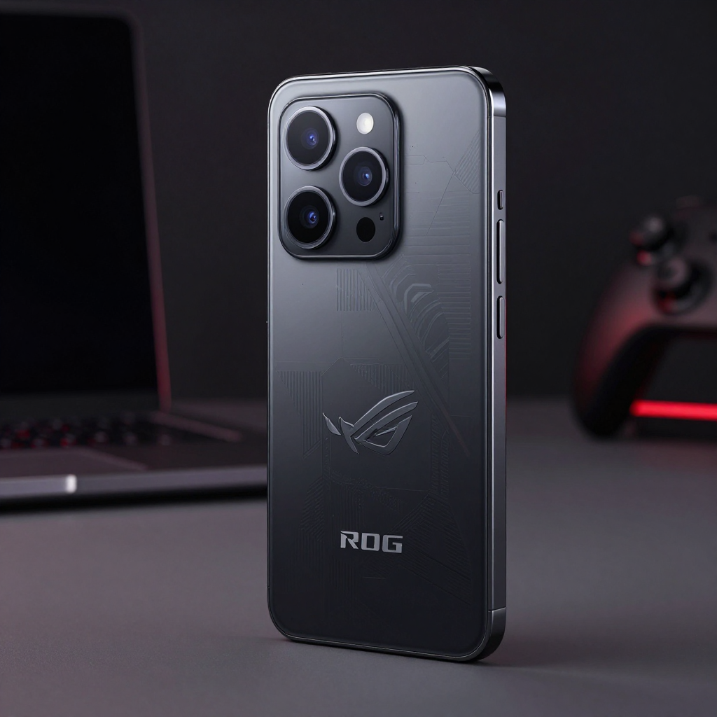 ROG Phone 7 背部败家之眼Logo特写，展示灯光效果