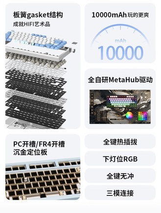 玄派PD75M-V2 玉练白Pro-滑雪熊猫-冰淇淋轴ProMax - 图片 6