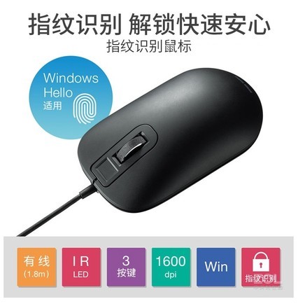 山业IRFP指纹识别有线鼠标 - 图片 2