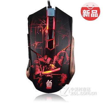 剑圣一族L9有线游戏鼠标宏自定义金属钢板加重 牧马人风格台式机笔记本发光七彩背光鼠标 - 图片 7