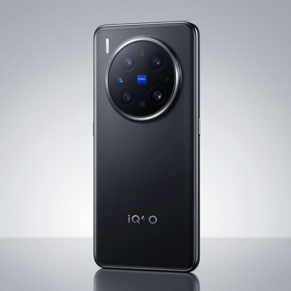 iQOO多款手机排列展示，突出性能与设计的科技感