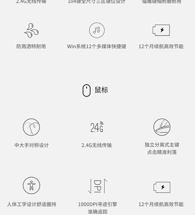 雷柏X1500PRO无线光学键鼠套装 - 图片 7