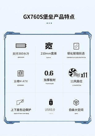 航嘉GX760S堡垒（黑） - 图片 6