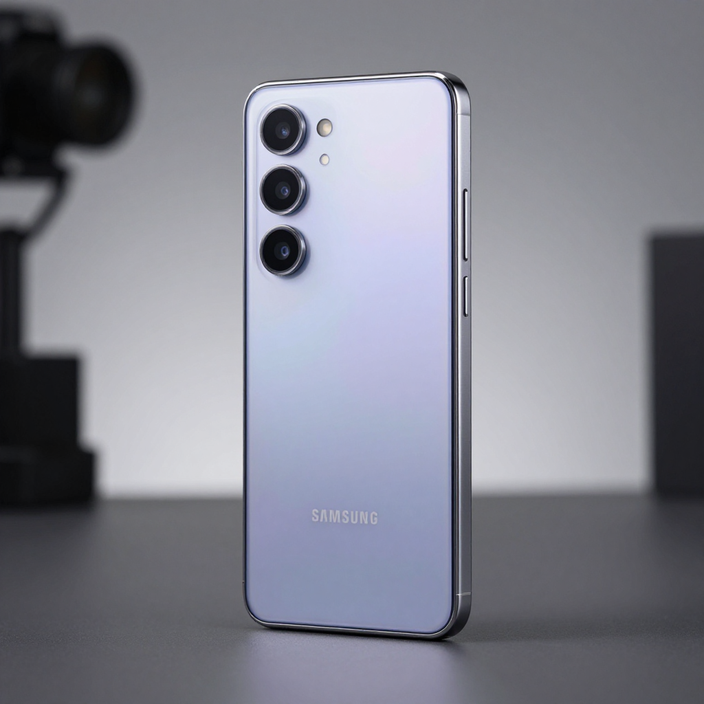 Samsung Galaxy A53 5G 外观展示,深色背景突出屏幕质感