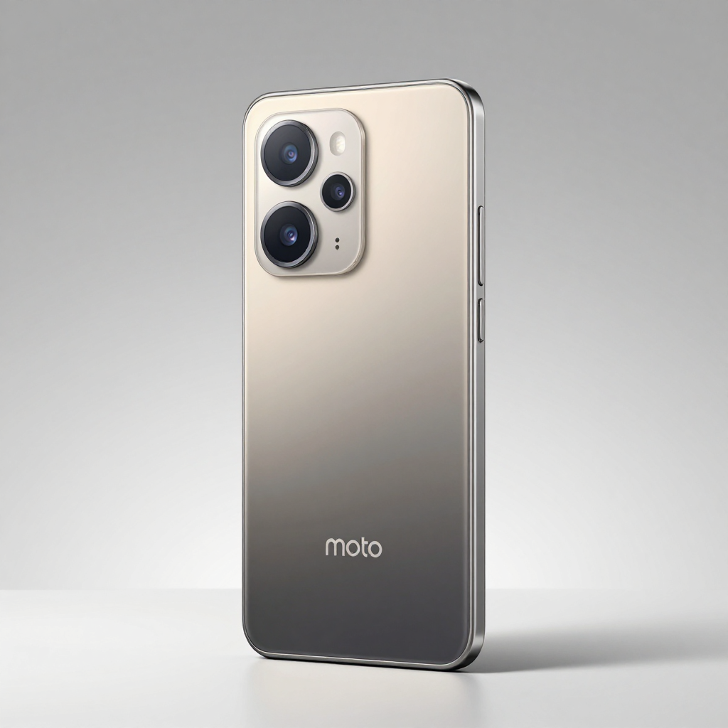 Moto多款中端手机排列展示，突出金属边框质感