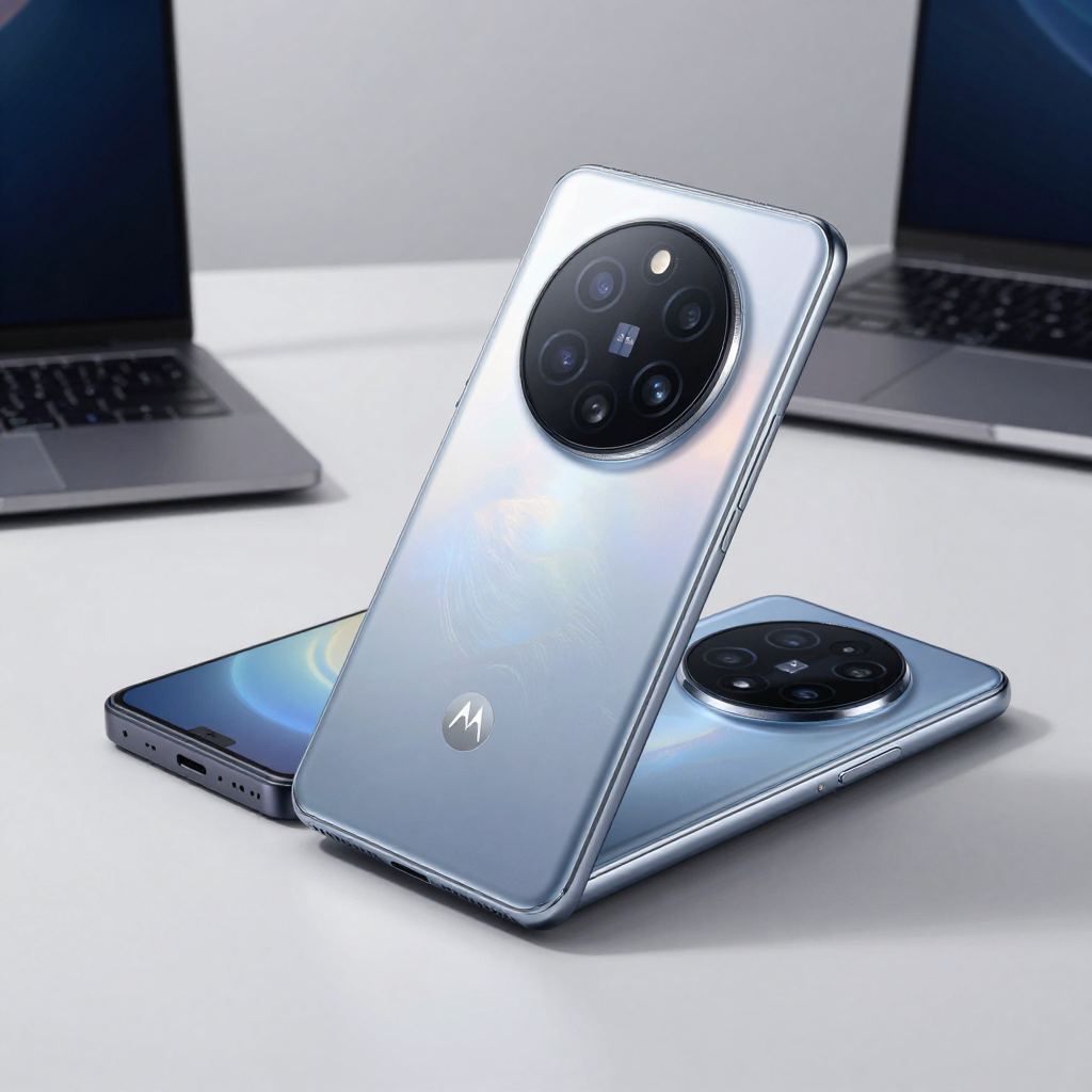 Moto G系列手机轻薄机身展示，突出手感设计