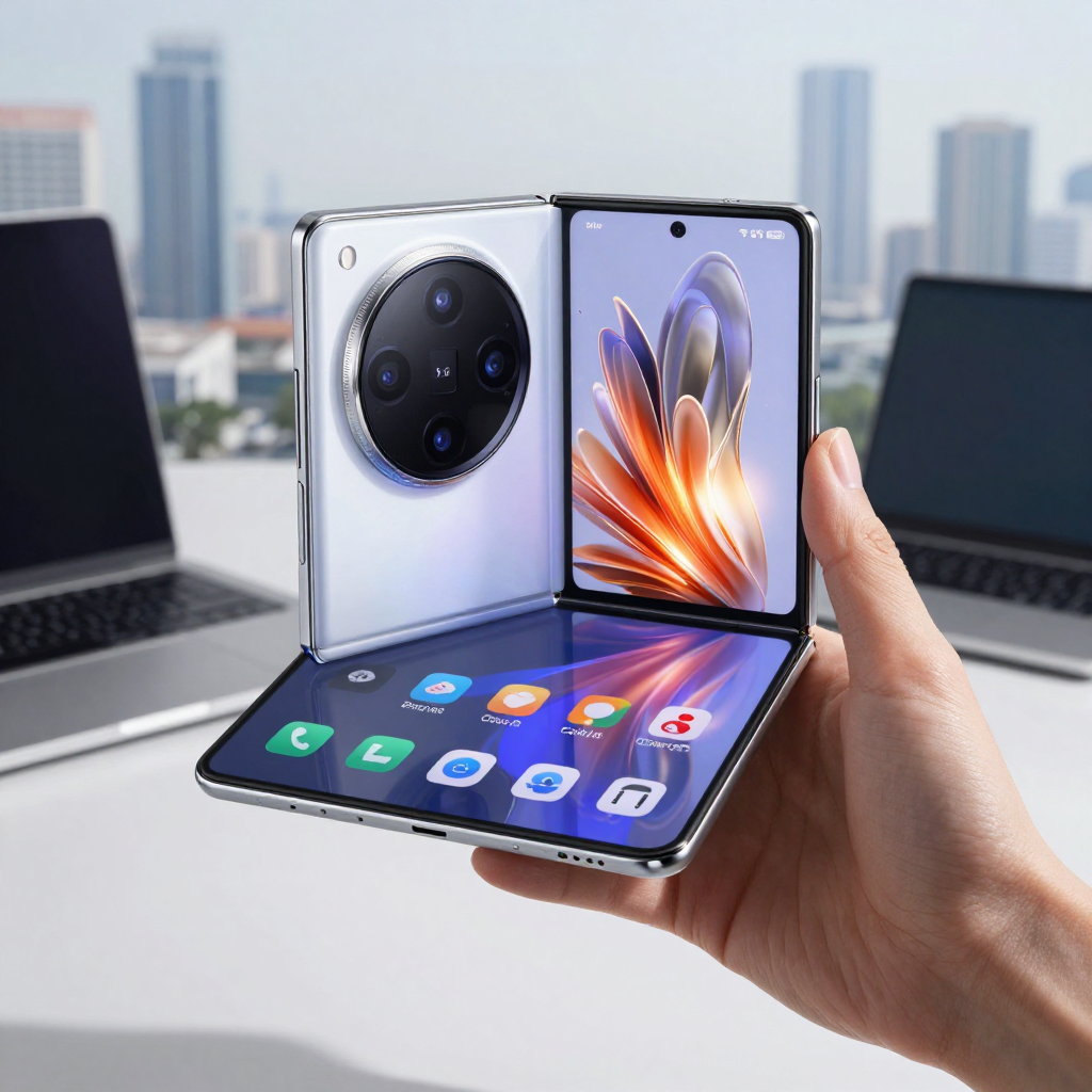 OPPO Find N3折叠状态下外观展示