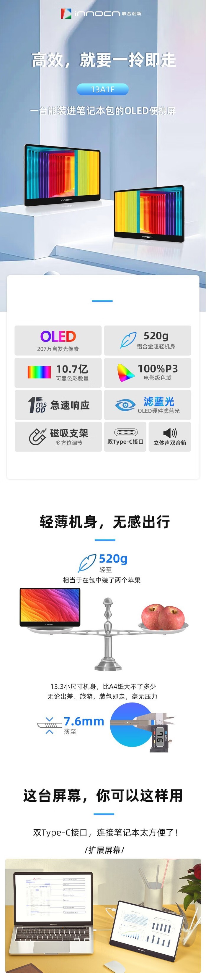 联合创新 联合创新13A1F 显示器产品图片