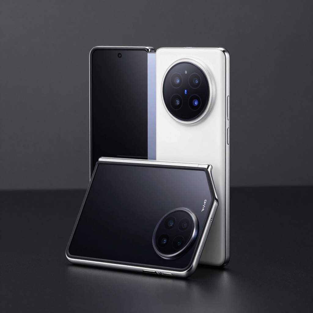 vivo X Flip折叠屏手机外观展示，突出其轻薄设计和外屏交互