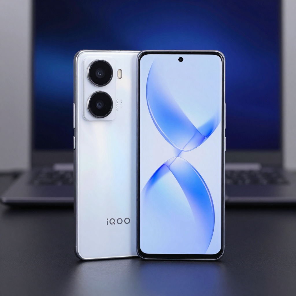 iQOO Neo 9S Pro+ 游戏场景展示，屏幕显示高帧率游戏画面，背景为暗色调电竞风格