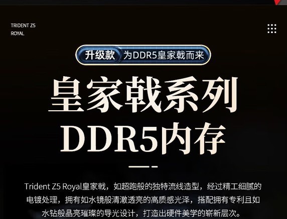 芝奇 芝奇皇家戟 DDR5 7600 32GB(2×16GB)银色 内存产品图片