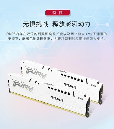 金士顿FURY 叛逆者Renegade DDR5 6800 16GB 白色款 - 图片 5