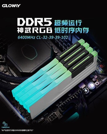 Gloway（光威）神武RGB系列 DDR5 6400 32GB(16GB×2) 海力士M-die - 图片 7