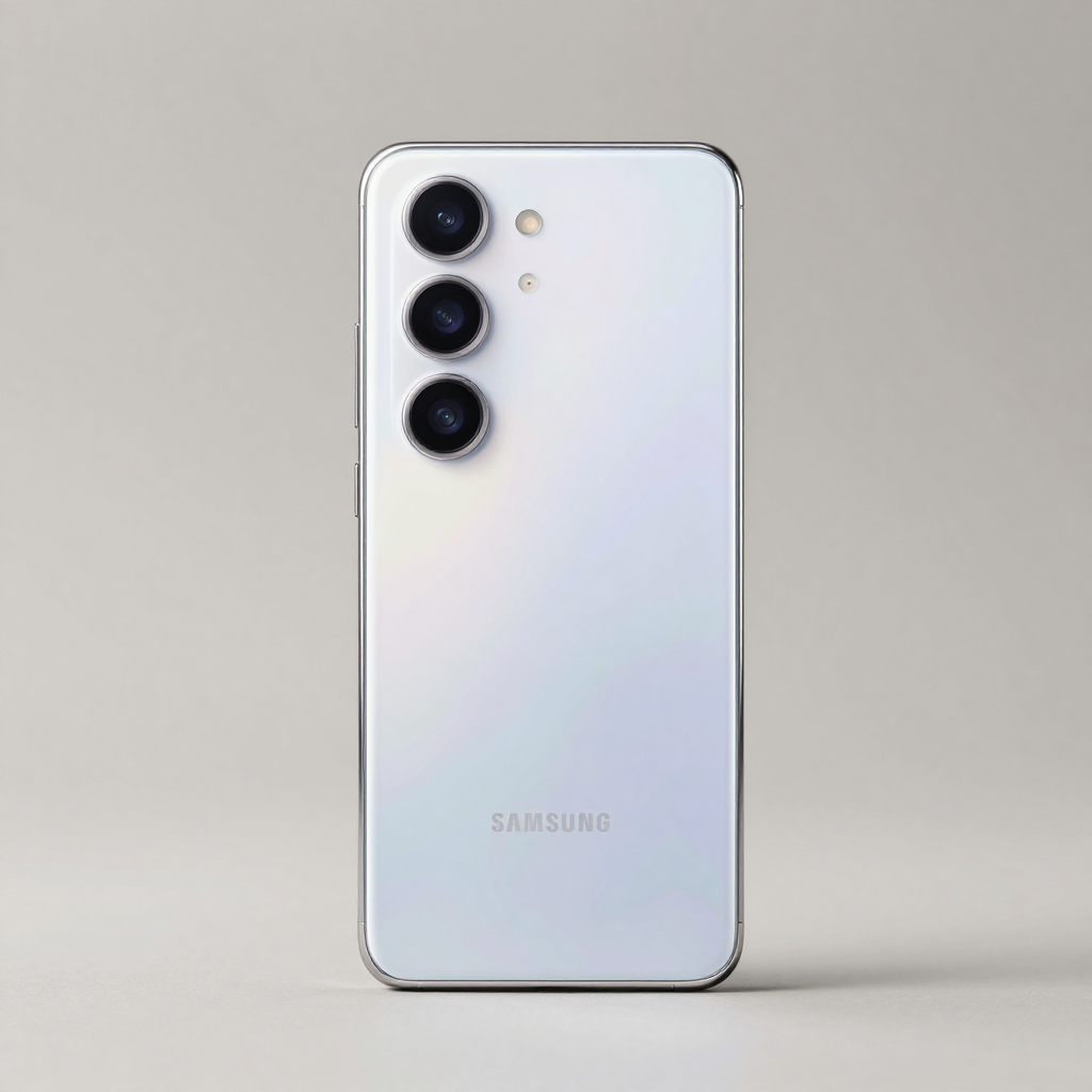 Galaxy S23 FE与A55的外观对比图，展示材质差异