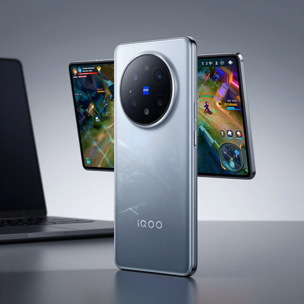 iQOO Neo9S Pro与iQOO 13对比图，展示屏幕与机身设计差异