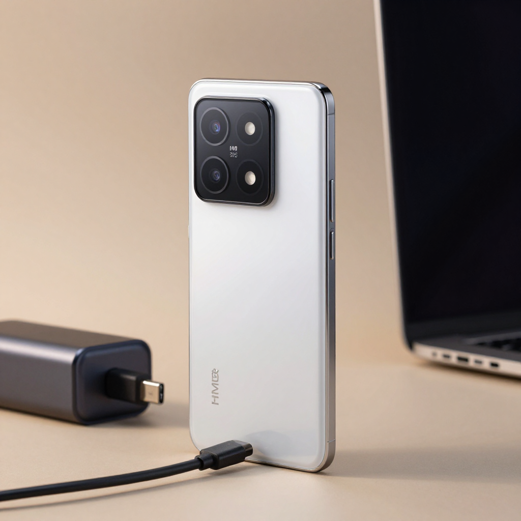 HMD Pro 2026手机外观展示，突出其金属中框和玻璃背板质感