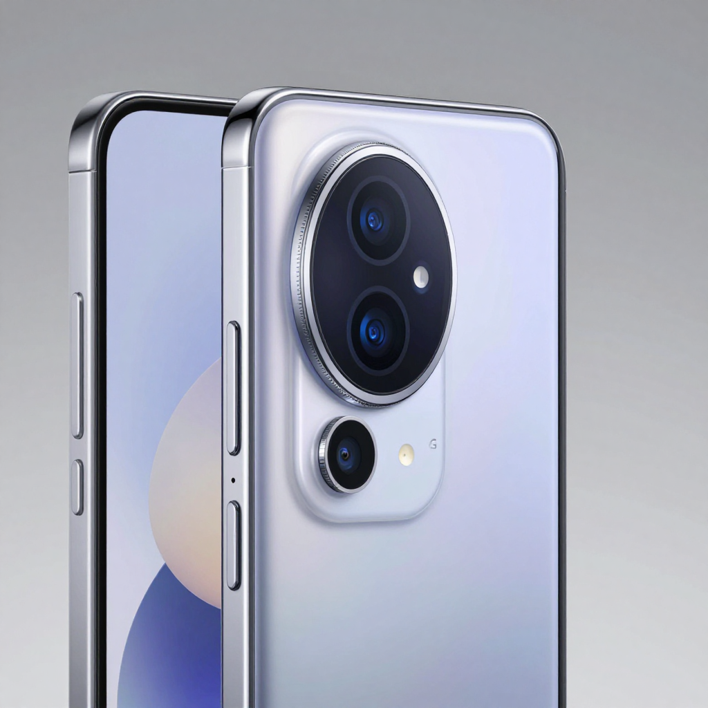 Google Pixel smartphone displaying vibrant photo interface in modern setting