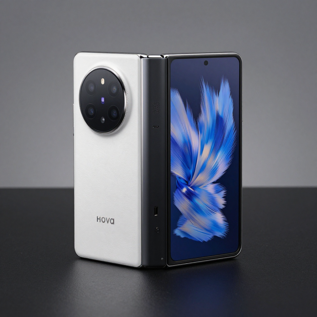Hi nova折叠屏手机展开与折叠状态对比展示