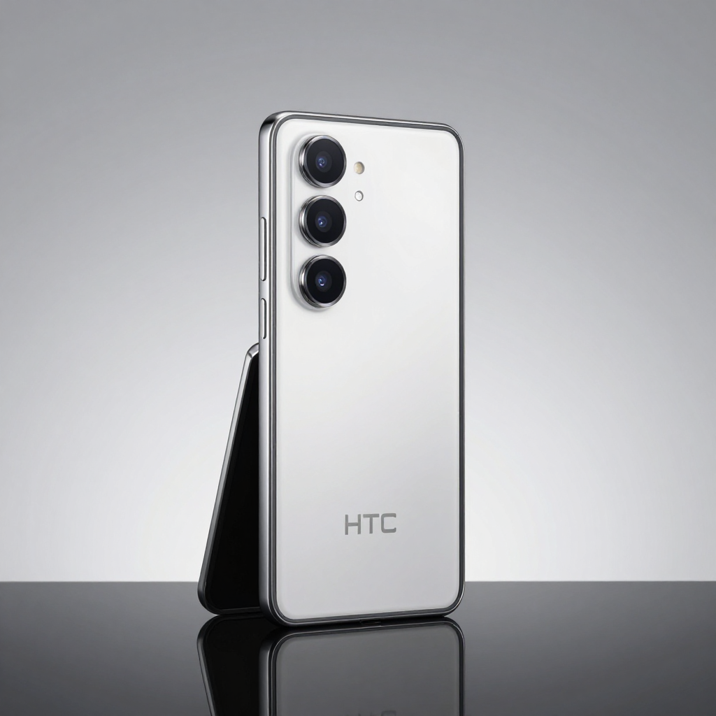 HTC折叠屏手机铰链结构特写，展示精密机械美感