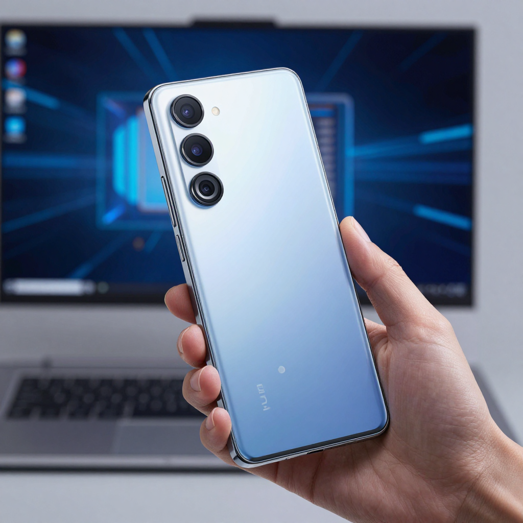 Smartphone camera lens close up detail