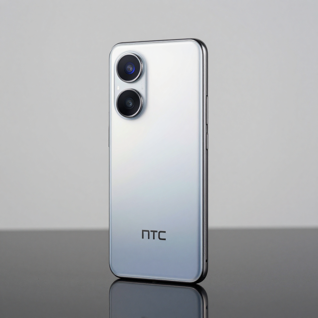 HTC Desire 2026 手机正面与背面展示，简约设计