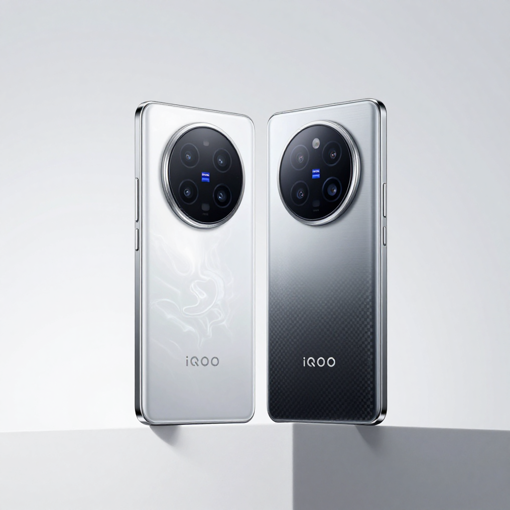 iQOO手机与配件展示，体现年轻活力生活方式