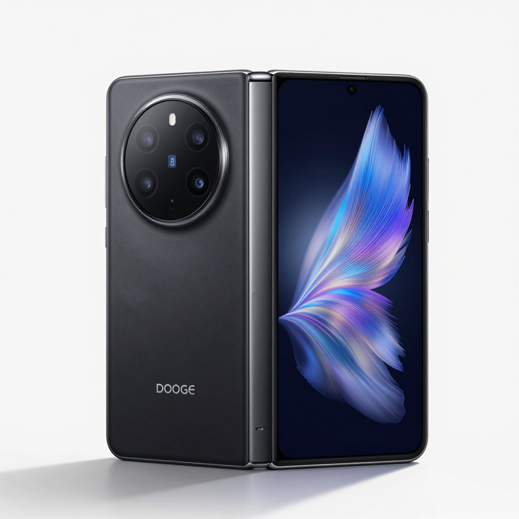 DOOGEE折叠屏铰链结构特写与开合手感展示