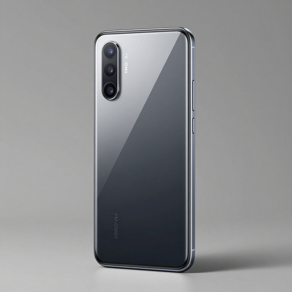 三款 HMD 手机并排展示,突出不同设计和颜色