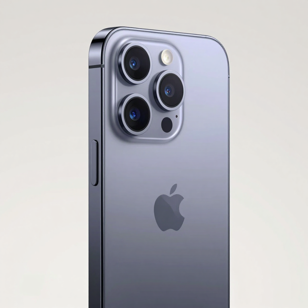 Smartphone camera module close-up with sample photos