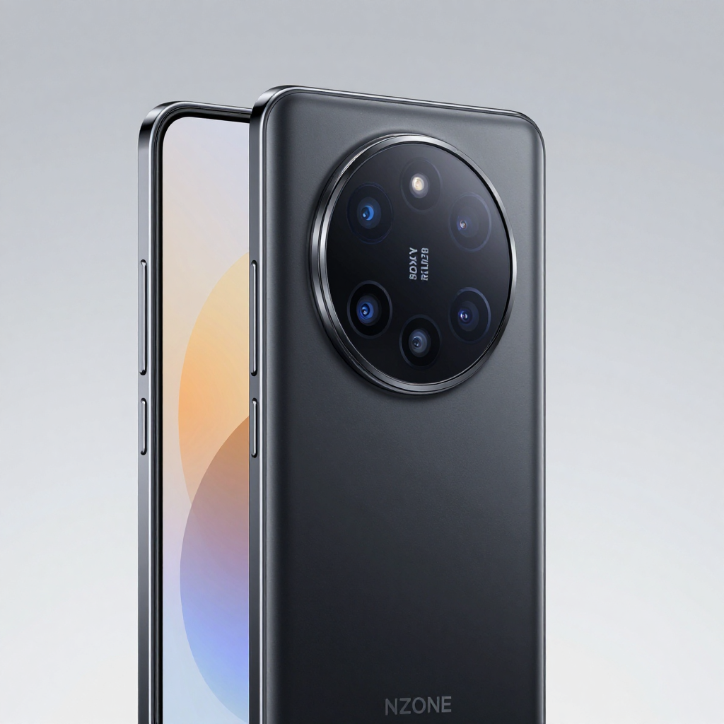 NZONE S30 Pro 手机正面与背面设计特写，展示其独特的镜头模组与磨砂质感机身