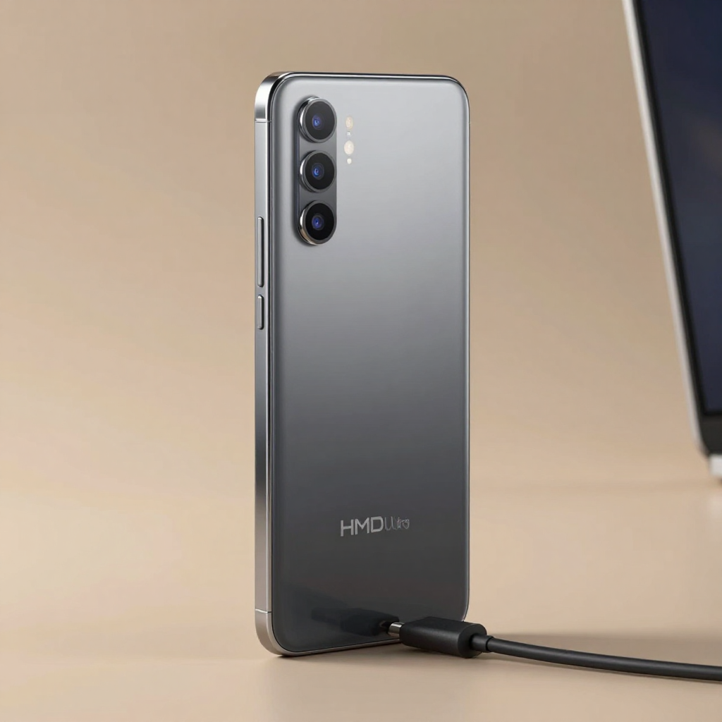 HMD Ultra系列手机影像系统特写，展示多摄像头模组和联名标识