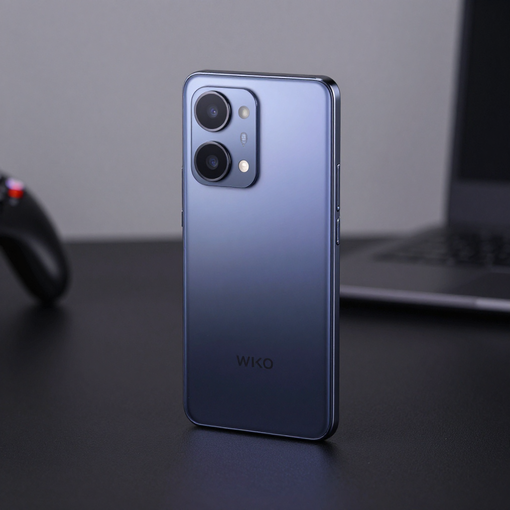 WIKO Hi畅享70 Pro 手机外观展示，突出其简约设计和屏幕显示效果